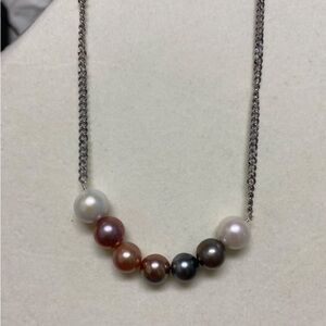 Rainbow pearl necklace